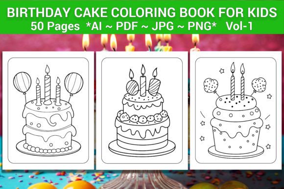 Download BIRTHDAY CAKE COLORING BOOK for KIDS - Coloring book for kids Collection