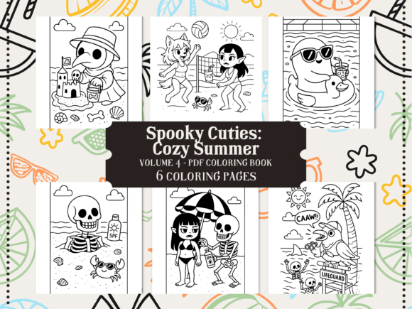 Download Spooky Cuties Cozy Summer Coloring Pages - Premium Resources