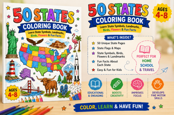 Download 50 USA States Coloring Book for Kids - Coloring book for kids Collection