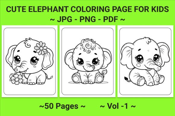 Download Cute Elephant Coloring Book for Kids - Coloring book for kids Collection