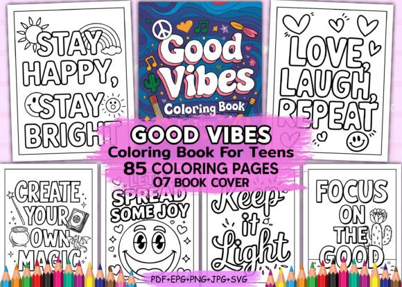 Download Good Vibes Coloring Book for Teens - Teens Collection