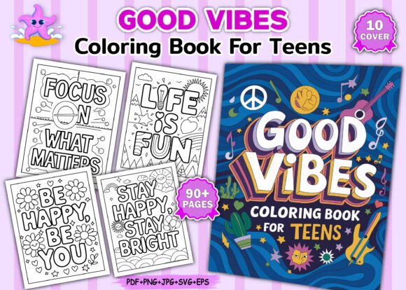 Download Good Vibes Coloring Book for Teens - Teens Collection