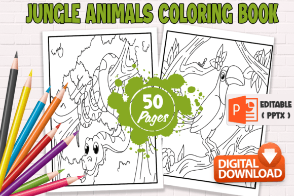 Download Jungle Animals Coloring Book for Teens - Teens Collection