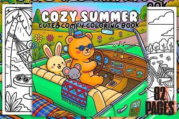 Download Cozy Summer Cute&amp;Comfy Coloring Book - Premium Bundle