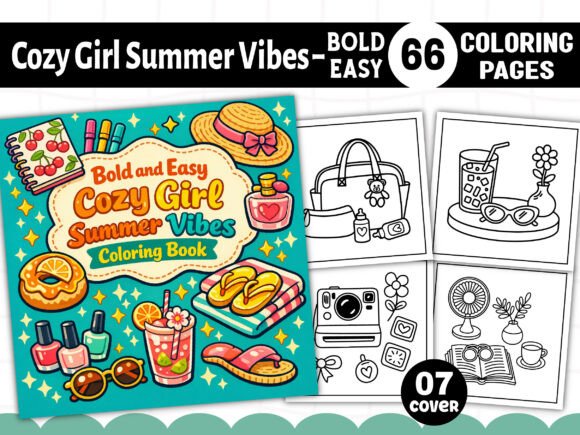 Download Easy Cozy Girl Summer Vibes Coloring - Premium Bundle