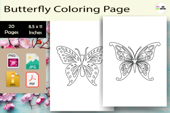 Download Butterfly Coloring Page for Teens-KDP - Teens Collection