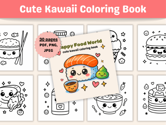 Download Cute Kawaii Food Coloring Book for Kids - Coloring book for kids Collection