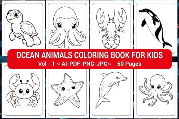 Download OCEAN ANIMALS COLORING BOOK for KIDS - Coloring book for kids Collection