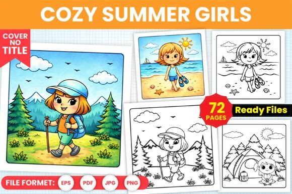 Download Cozy Summer Girls Coloring Pages - Premium Bundle